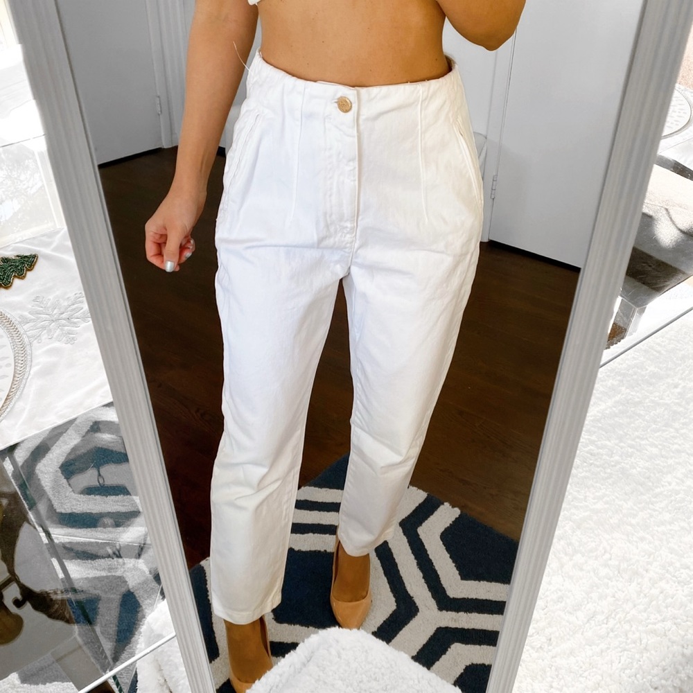 🐚 ZARA WHITE HIGH RISE BAGGY JEANS! - Picture 12 of 12